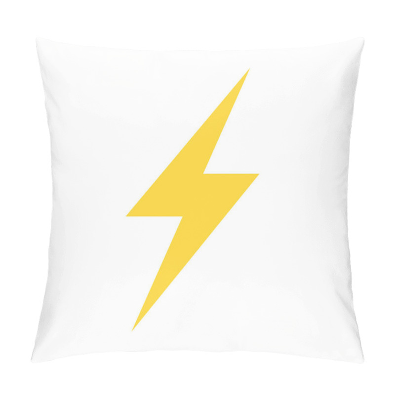 Personality  Yellow Lightning Bolt Charge Isolated Vector Icon Illustration Pillow Covers