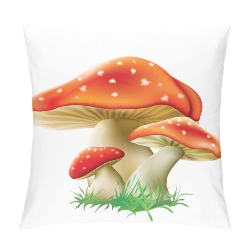 Personality  Three Red Mushrooms Pillow Covers