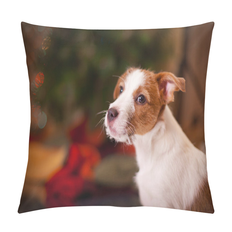 Personality  Dog Jack Russell Terrier. Puppy. Christmas, Holiday, Christmas Pillow Covers