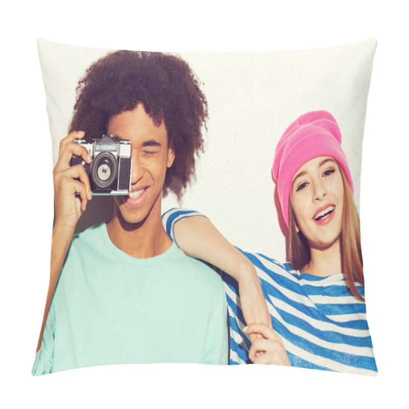 Personality  Funky Young Couple Pillow Covers