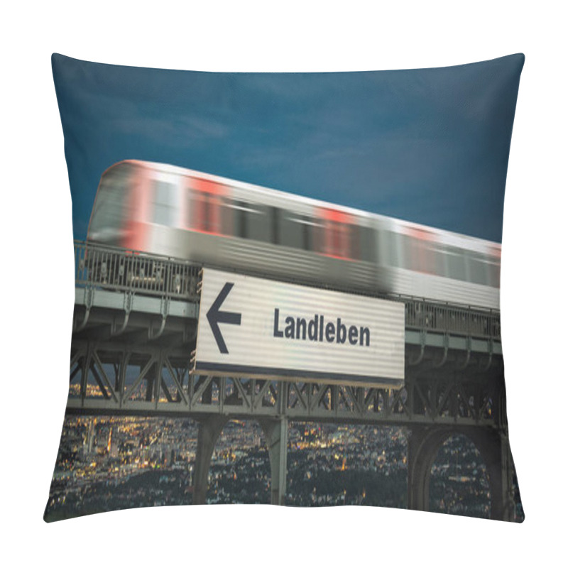 Personality  A Picture With Signposts In The Direction Of Rural Life In German Pillow Covers