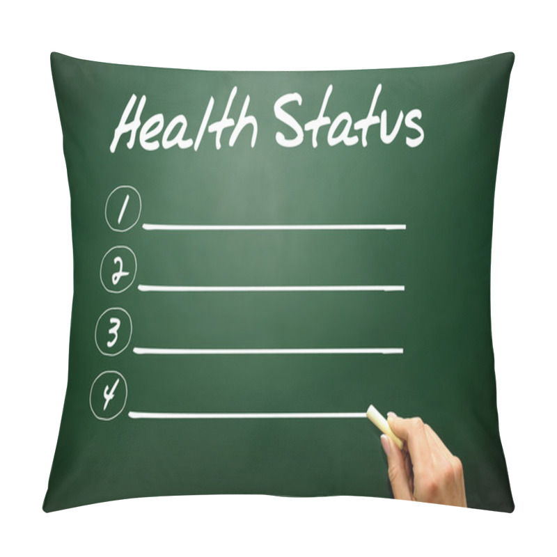 Personality  Hand Drawn Health Status Blank List, Business Concept On Blackbo Pillow Covers