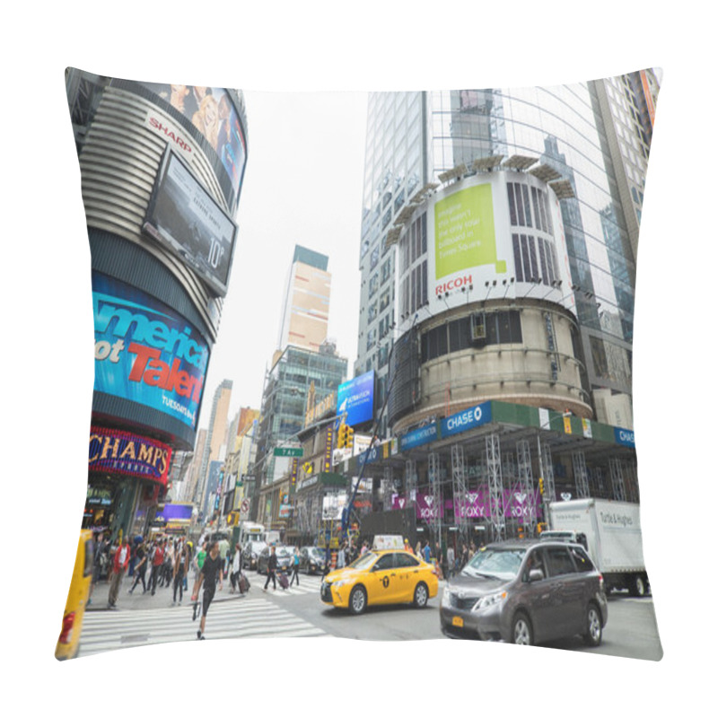 Personality  Times Square On Day Time Pillow Covers