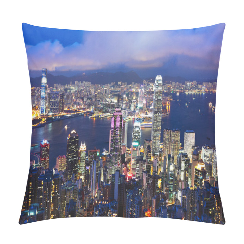 Personality  Hong Kong City At Night Pillow Covers