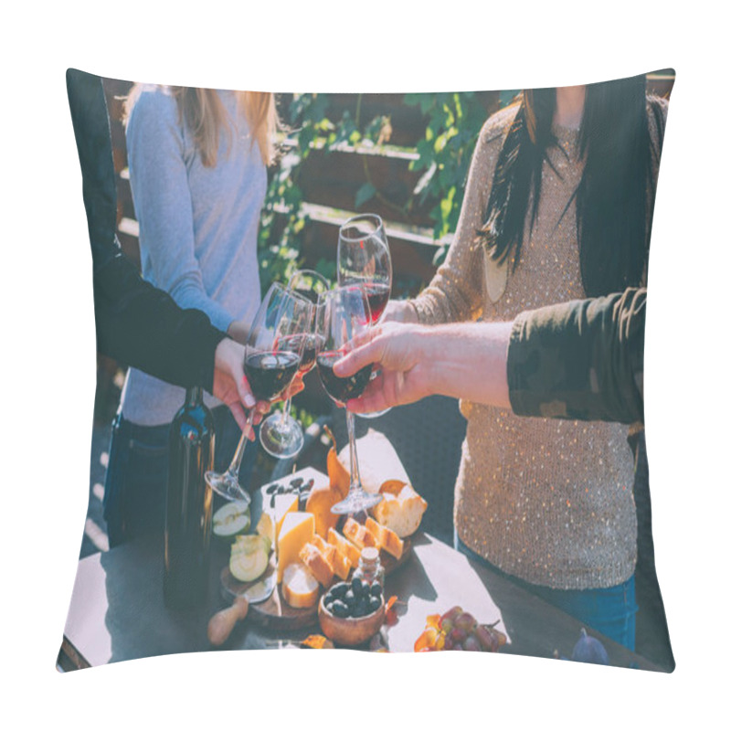 Personality  People Clinking Glasses Of Wine Pillow Covers