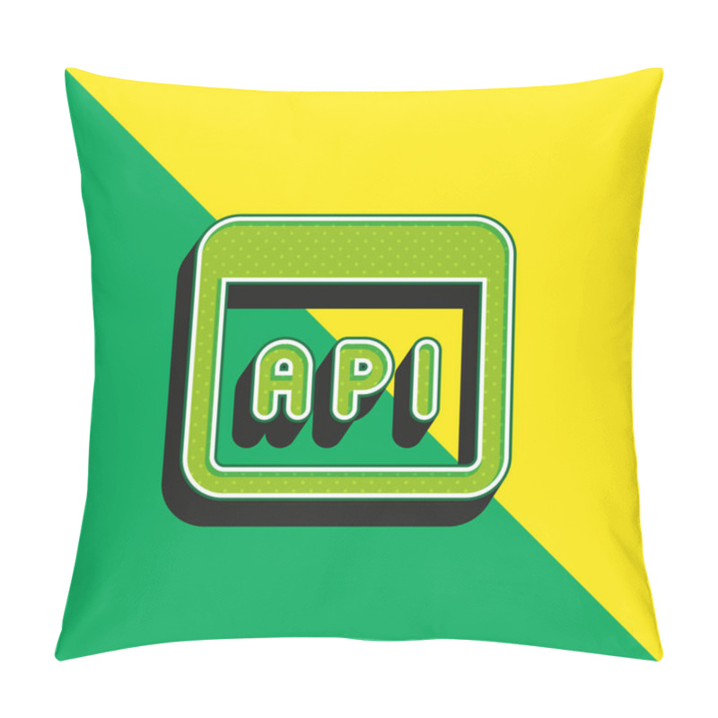 Personality  Application Green And Yellow Modern 3d Vector Icon Logo Pillow Covers