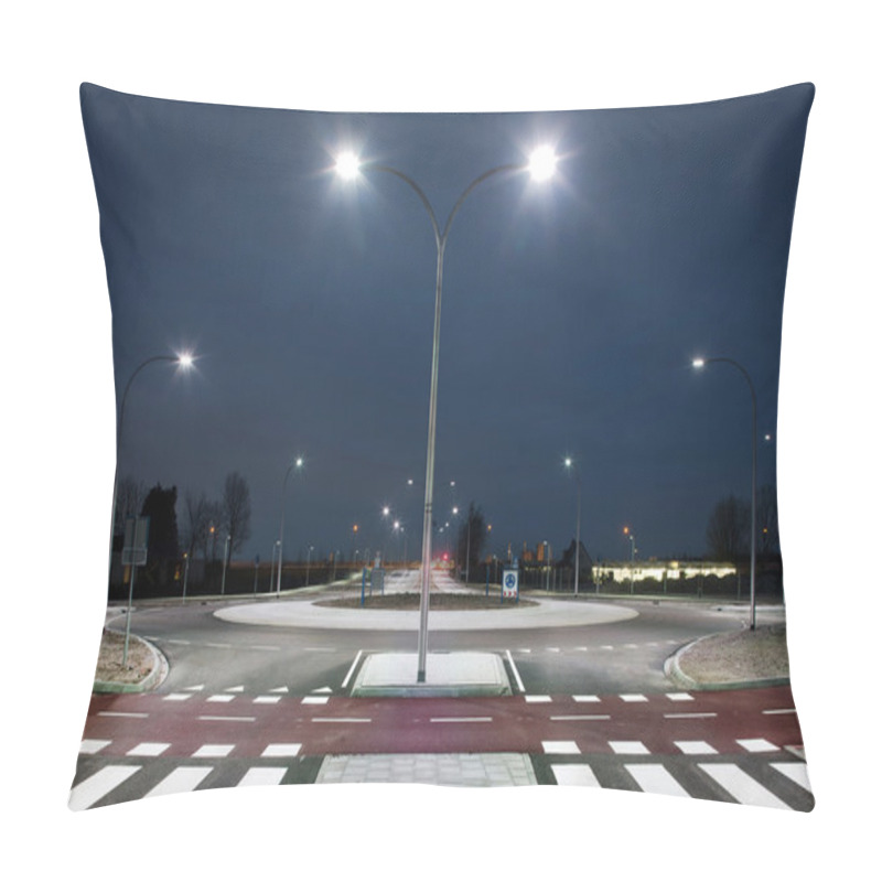 Personality  Roundabout Illuminated By Led Lights  At Twilight Pillow Covers