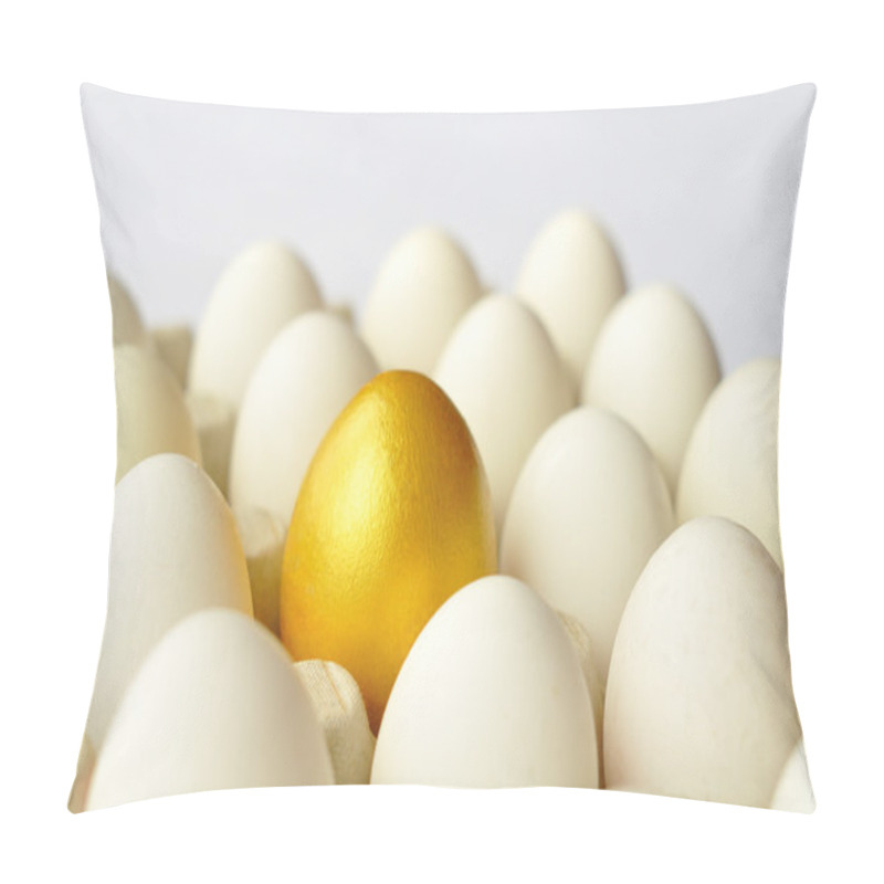 Personality  Surprise - Golden Egg Among White Eggs Pillow Covers