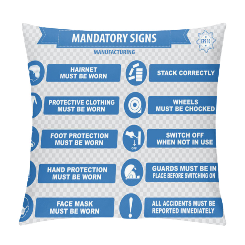 Personality  Manufacturing, Production Safety Icons Pillow Covers