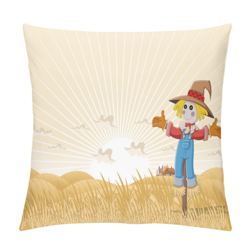 Personality  Farm With Cartoon Scarecrow Pillow Covers