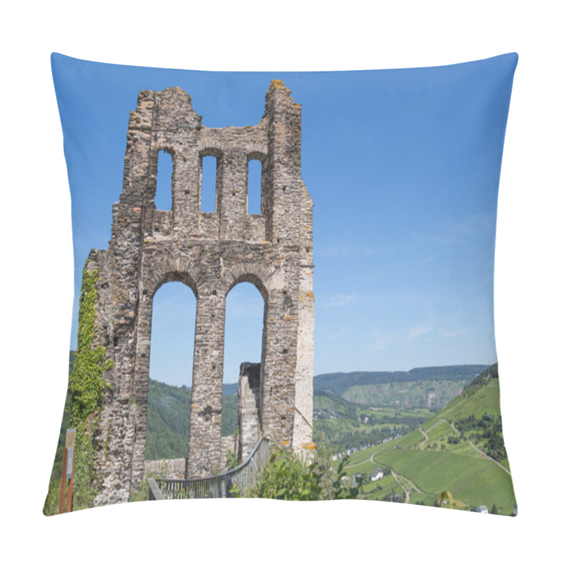 Personality  Ruin Of Castle Grevenburg Near Traben-Trarbach Along German River Moselle Pillow Covers