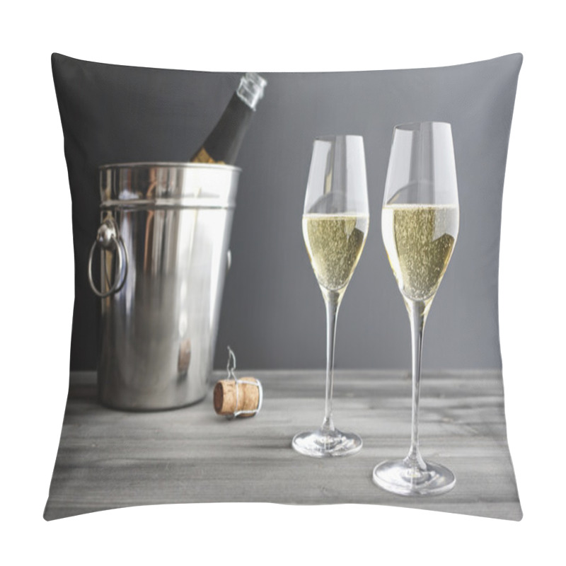 Personality  Two Glasses Of Champagner And Cooler Pillow Covers