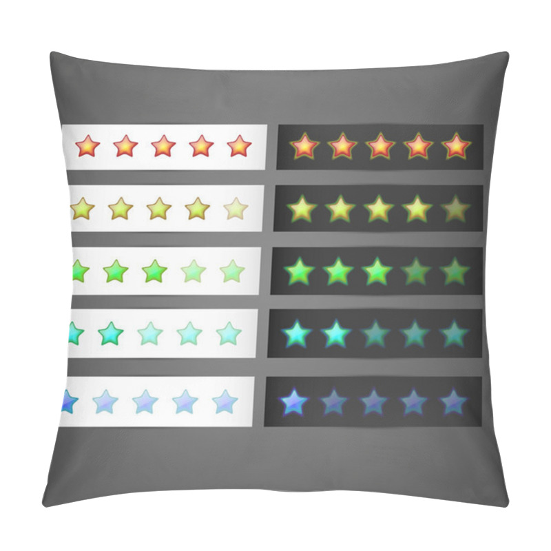 Personality  Set Of Stars Rating Template, Vector Pillow Covers