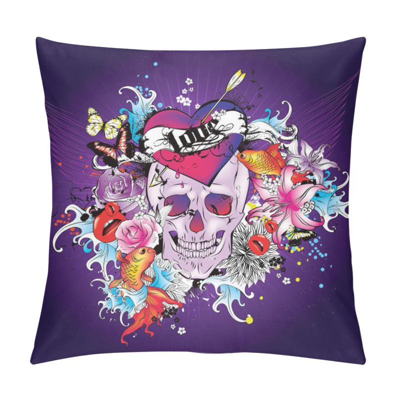 Personality  Skull T-shirt Graphic Pillow Covers