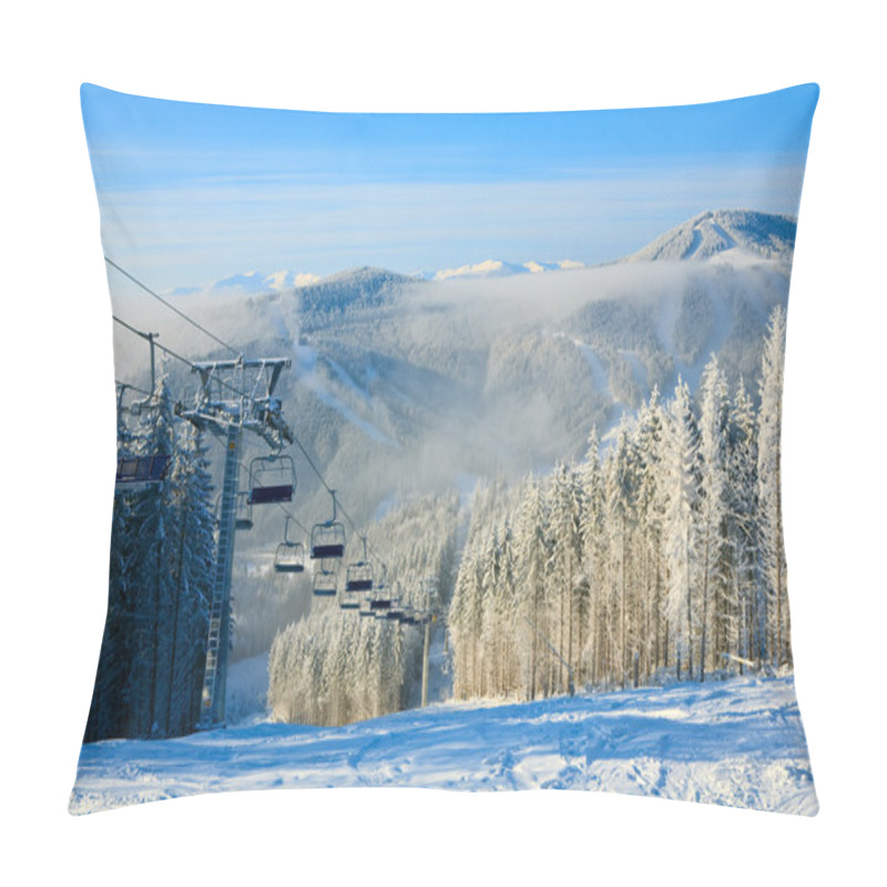 Personality  Winter Ski Lift Pillow Covers