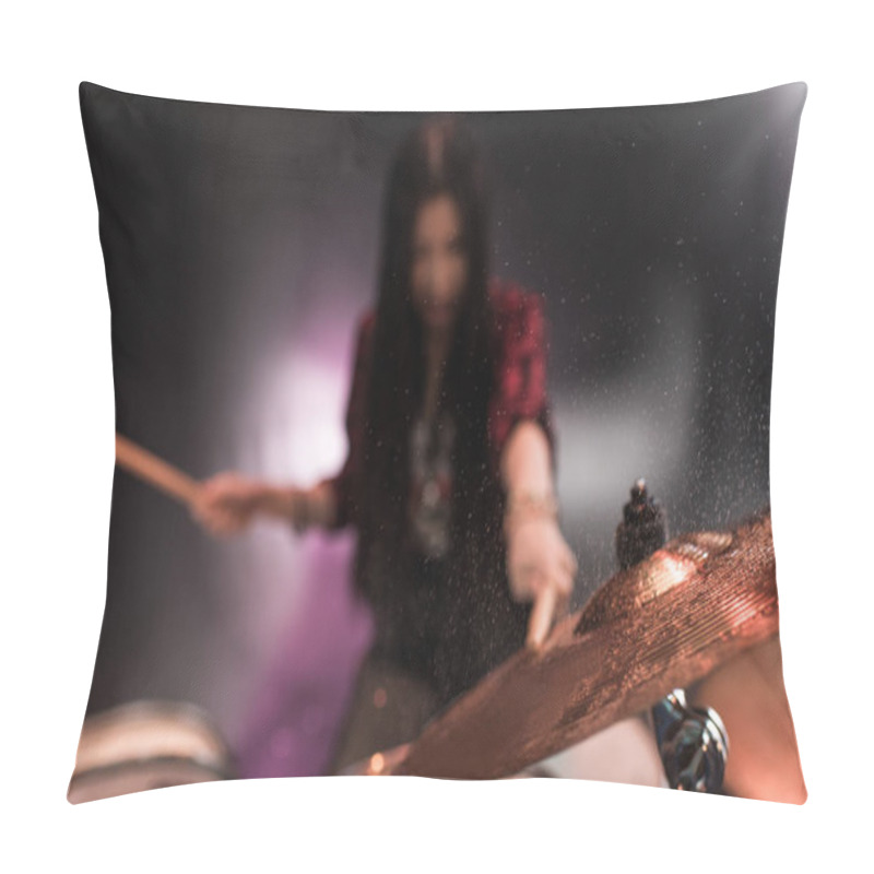 Personality  Young Musician With Drums Set Pillow Covers