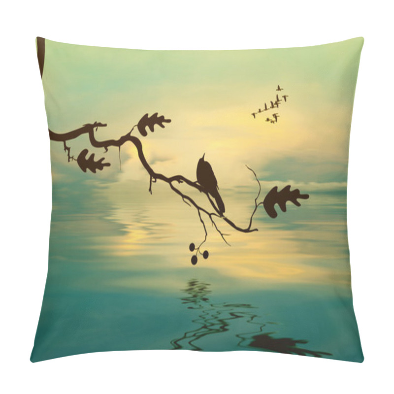Personality  Beautiful Landscape With Birds Pillow Covers