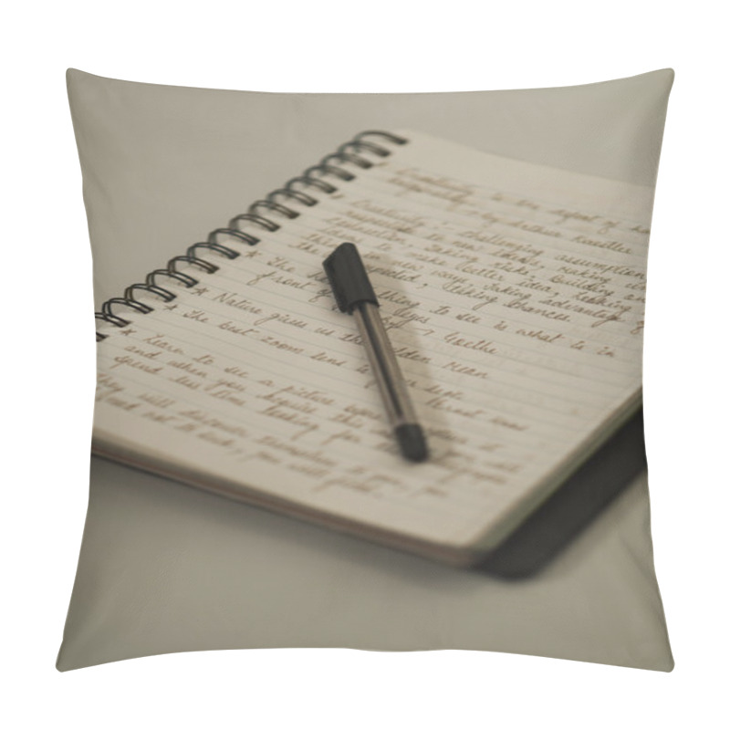 Personality  Pen On An Open Notebook Pillow Covers