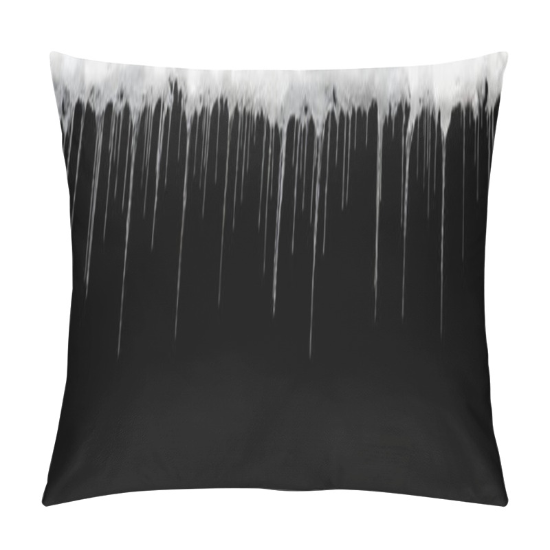 Personality  Icicles On A Black Background, Wide, Space For Text, Template For Design Pillow Covers