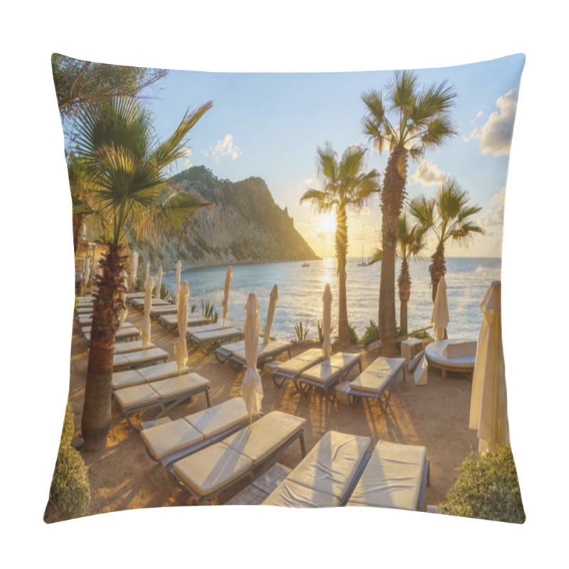 Personality  Landscape With Sol D'en Serra Beach At Sunrise Time, Ibiza Islands, Spain Pillow Covers