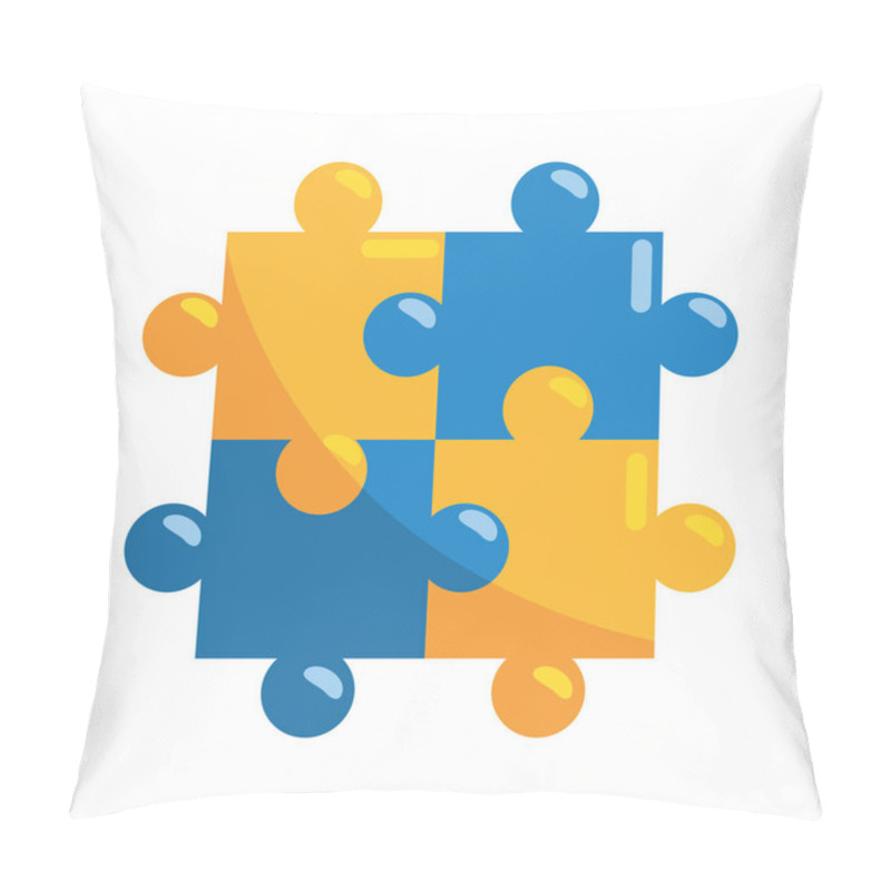 Personality  Down Syndrome Puzzles Illustration Isolated Pillow Covers