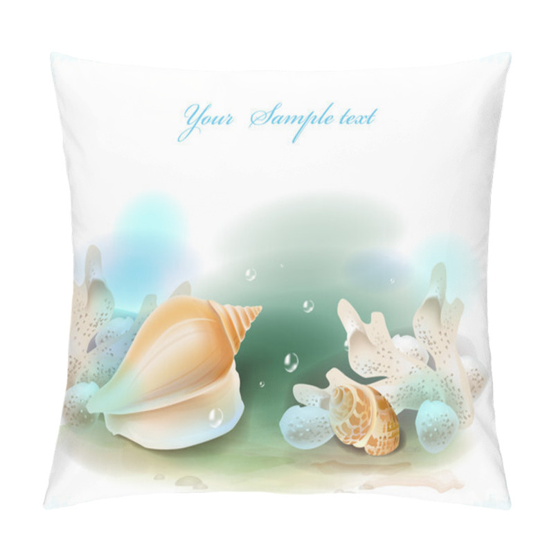 Personality  Background With Seashells And Corals Pillow Covers