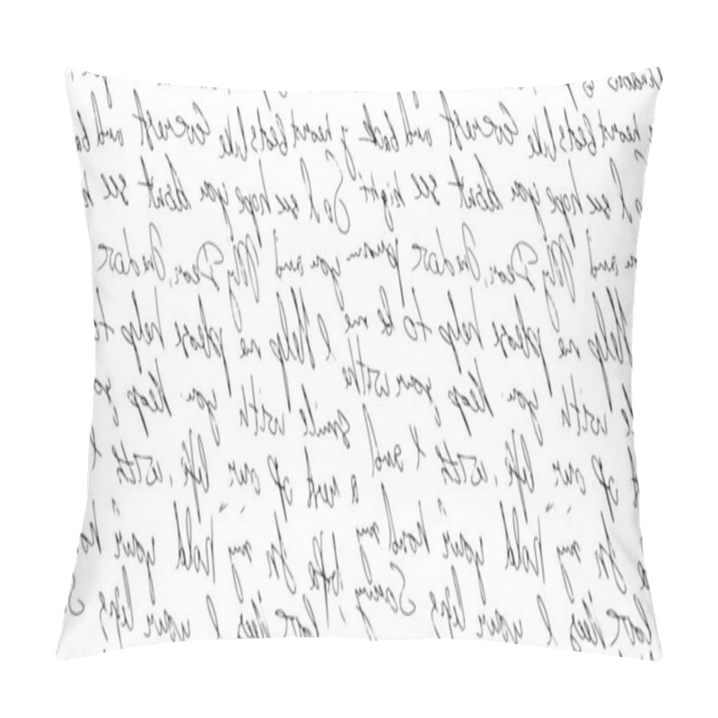 Personality  Handwritten Pattern With Words. Seamless Background Written With Ink Pen Pillow Covers