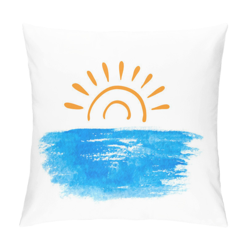 Personality   Sunrise Over The Water, Vector Pillow Covers