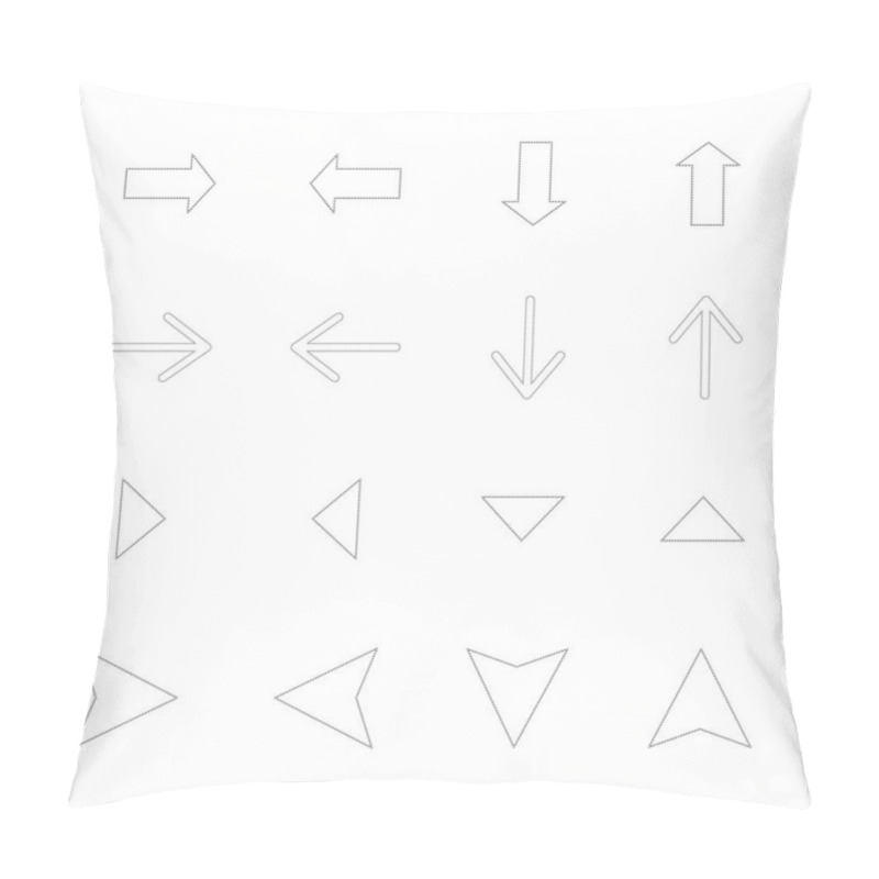 Personality  Arrows In Different Directions Isolated On White Pillow Covers