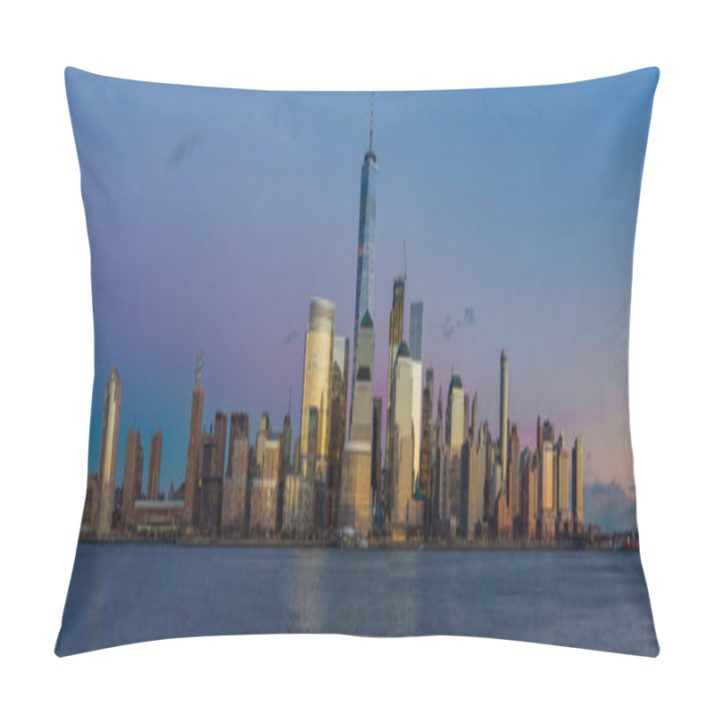 Personality  Panorama Of New York City At Night Pillow Covers