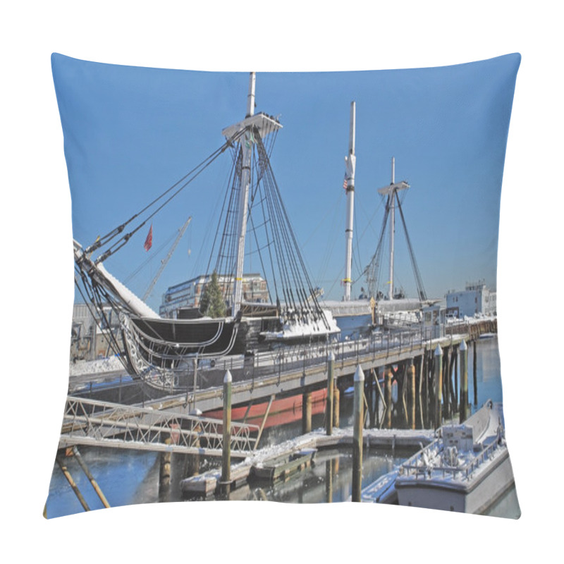 Personality  USS Constitution Anchoring In Boston Pillow Covers