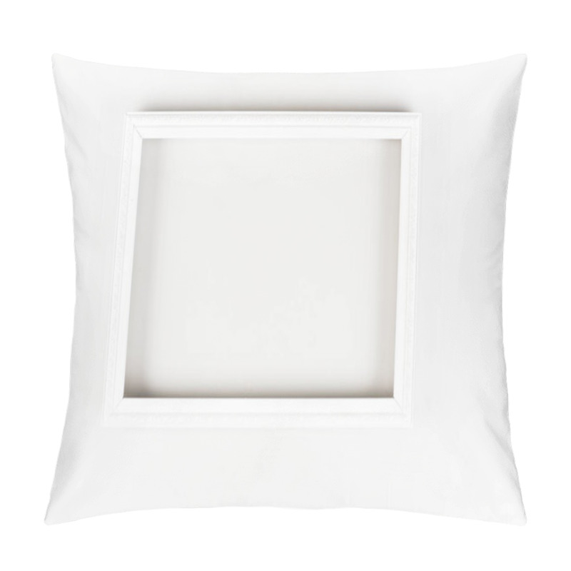 Personality  White Decorative Frame With Ornament On White Surface Pillow Covers