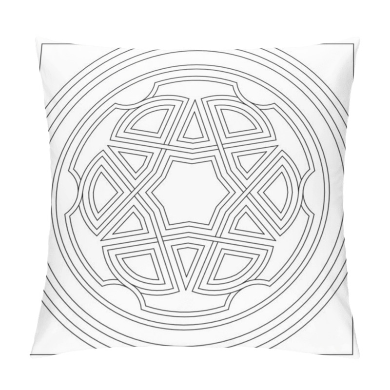 Personality  Creative Mandala Art With Abstract Leaves In The Form Of A Quarter Circle. Coloring Pages For Adults. Good Mood. Relieve Stress And Anxiety. EPS8 #612 Pillow Covers