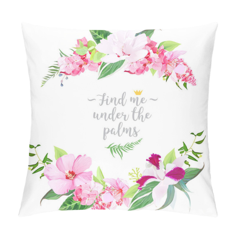 Personality  Exotic Tropical Round Floral Frame Pillow Covers