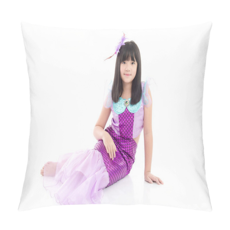 Personality  Asian Girl In Fantasy Mermaid Costume  Pillow Covers