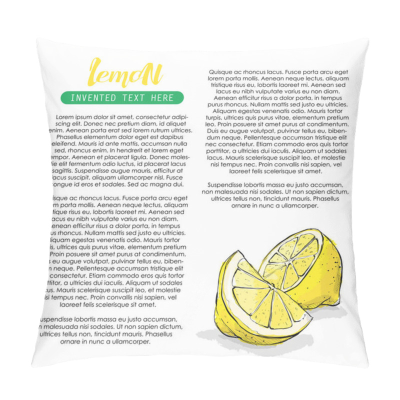 Personality  Hand Draw Of Lemon. Vector Illustration. Pillow Covers