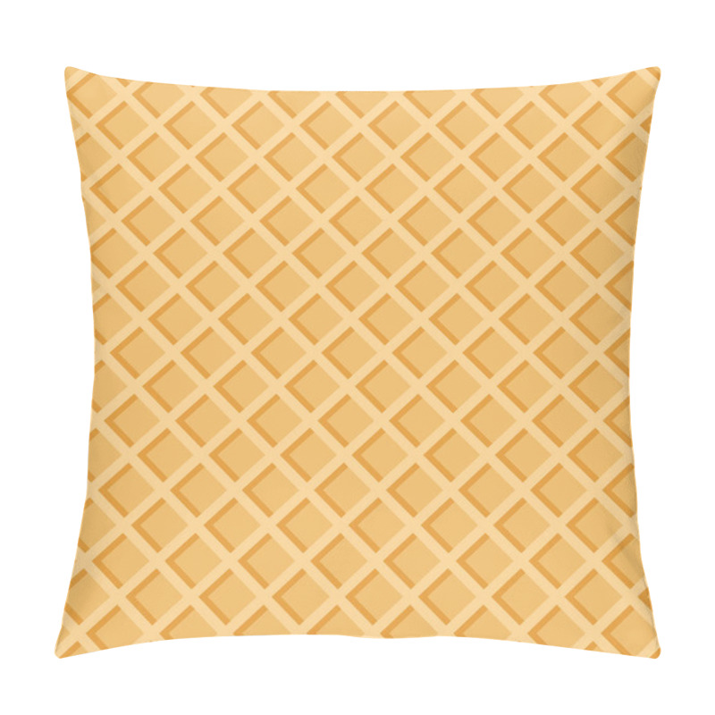 Personality  Crisp Waffles Summer Pattern Seamless Texture. EPS 10 Vector Illustration Pillow Covers