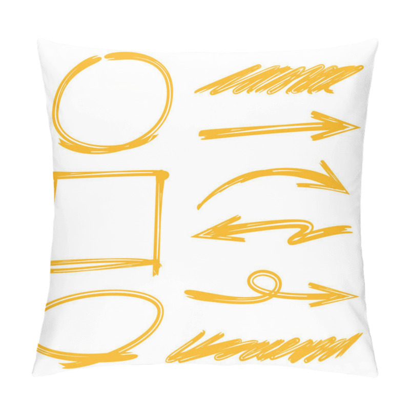 Personality  Hand Drawn Arrow Circle Rectangle Highlighter Pillow Covers