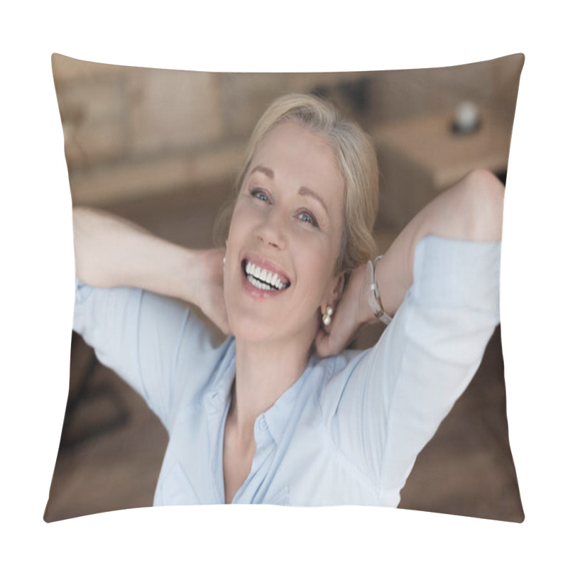 Personality  Cheerful Mature Woman Pillow Covers