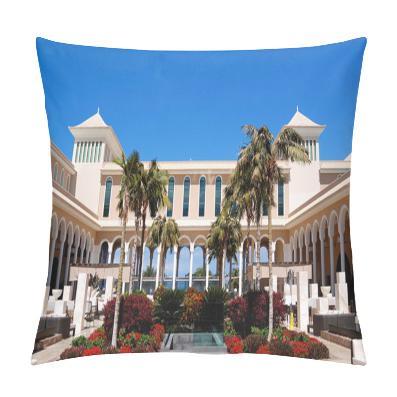 Personality  Lounge Area At Luxury Hotel And Fountain, Tenerife Island, Spain Pillow Covers