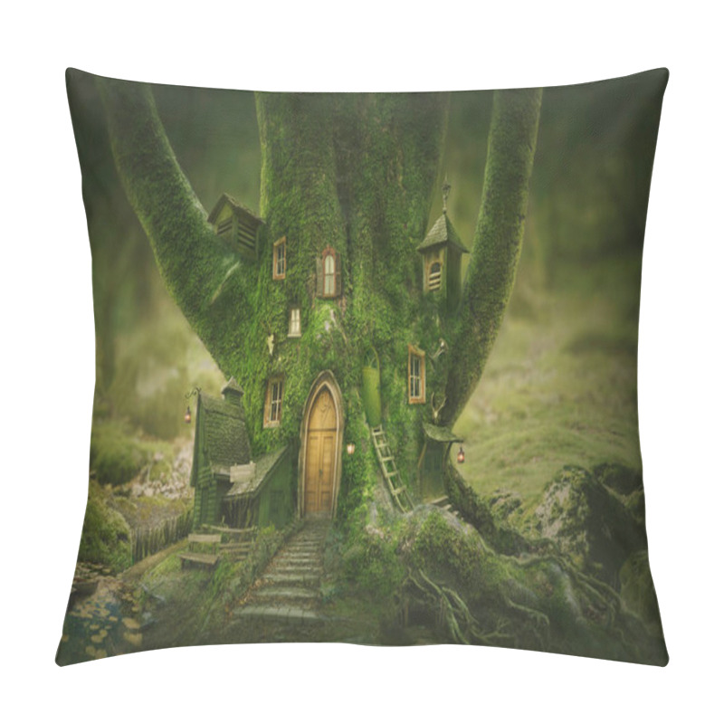 Personality  Magic Tree Home In The Enchanted Forest Pillow Covers