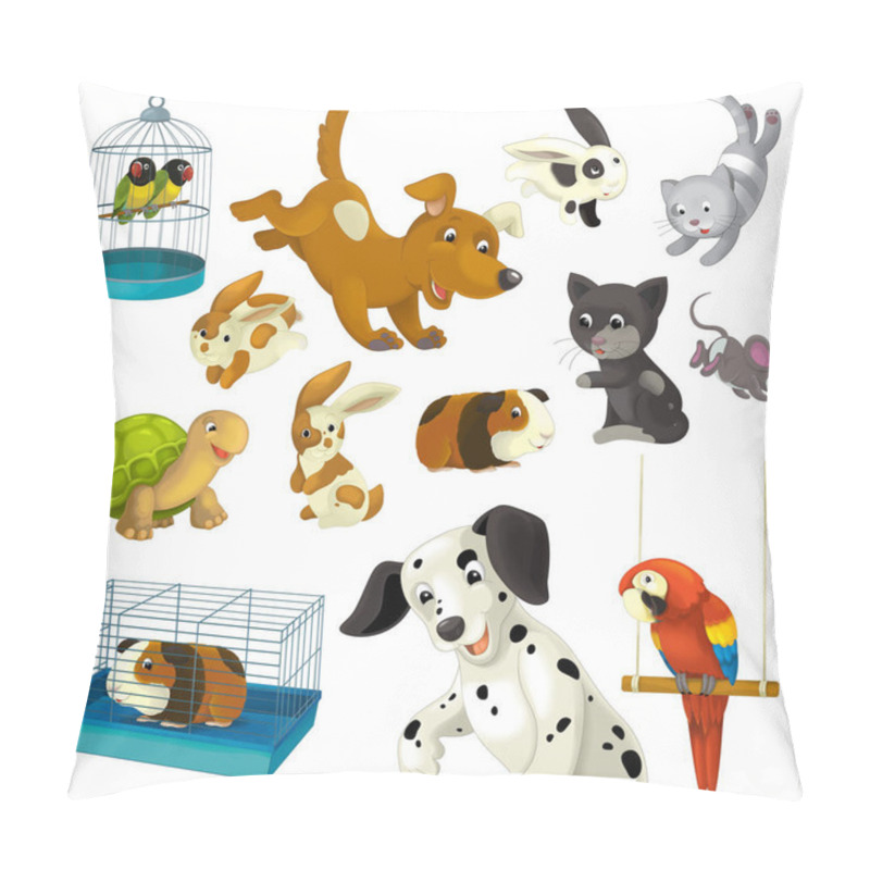 Personality  Cartoon Set Of Beautiful Domestic Animals  Pillow Covers