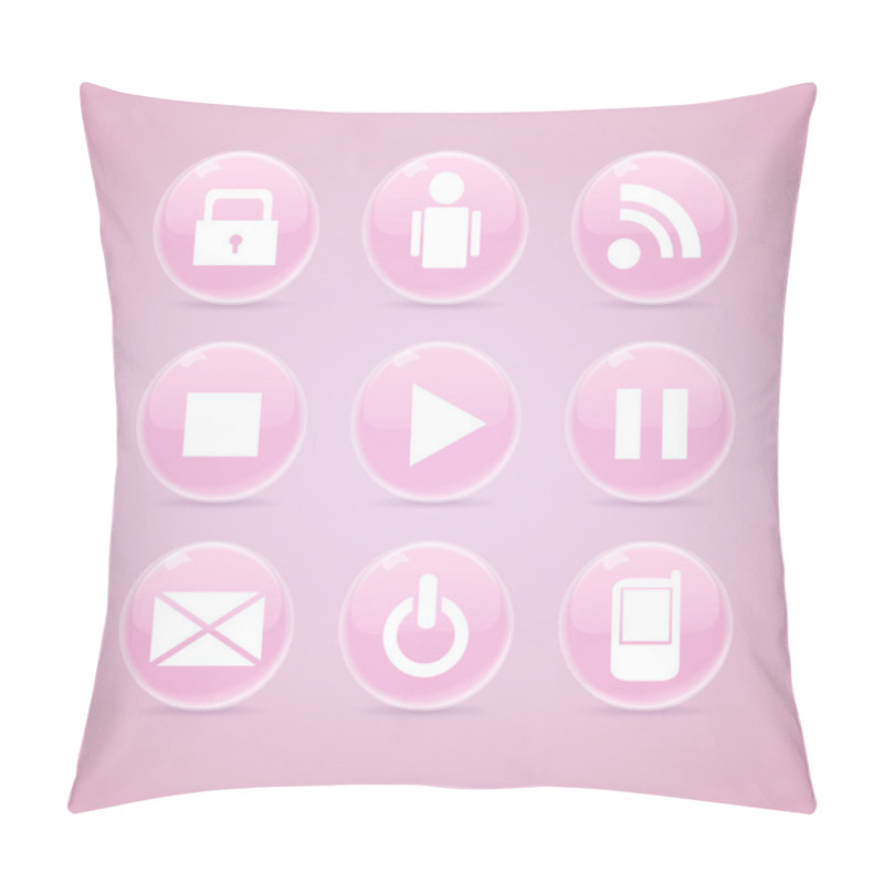 Personality  Glossy Media Buttons. Vector Pillow Covers