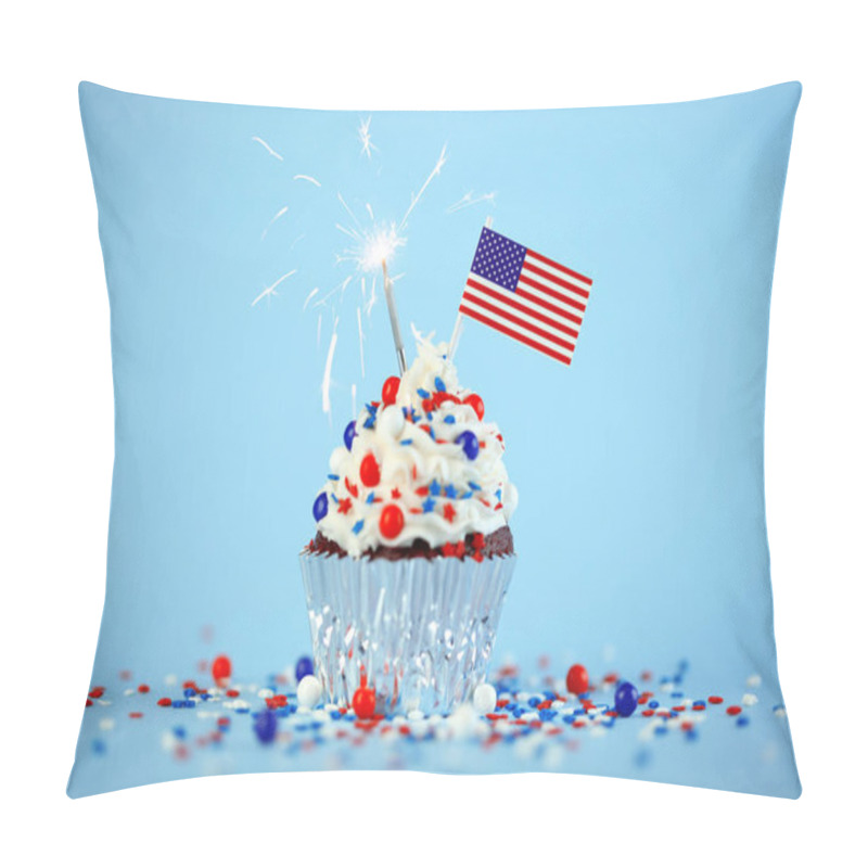 Personality  4th Of July Cupcake With Flag And Sprinkles Pillow Covers