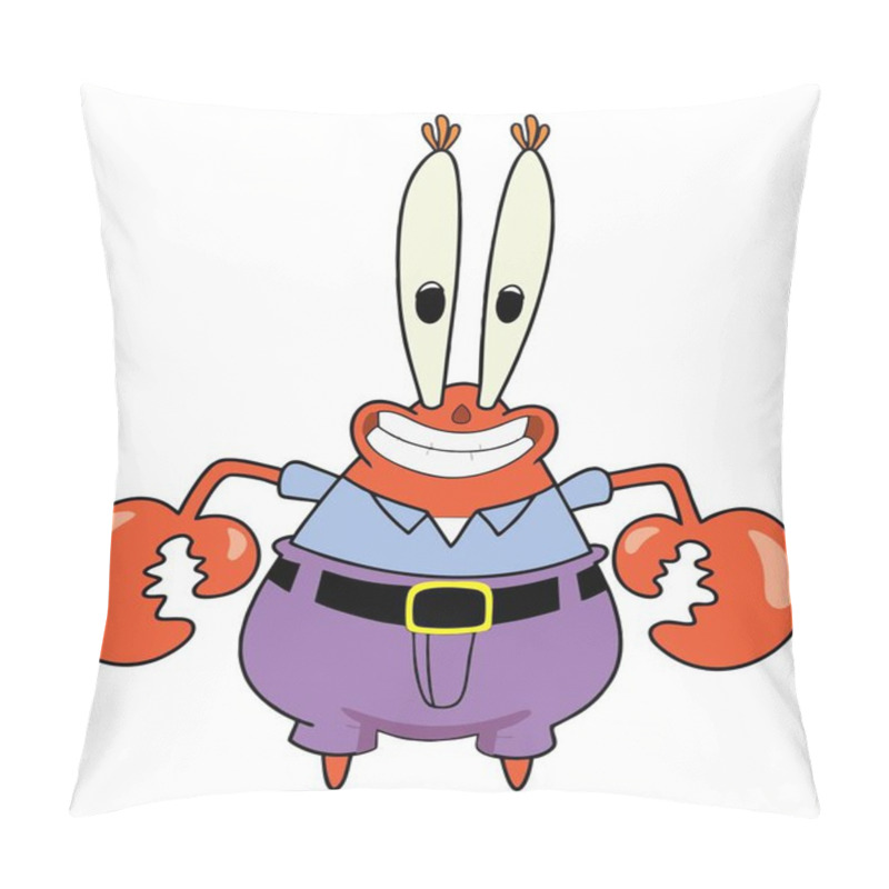 Personality  Happy And Funny Cartoon Mr. Crab Pillow Covers