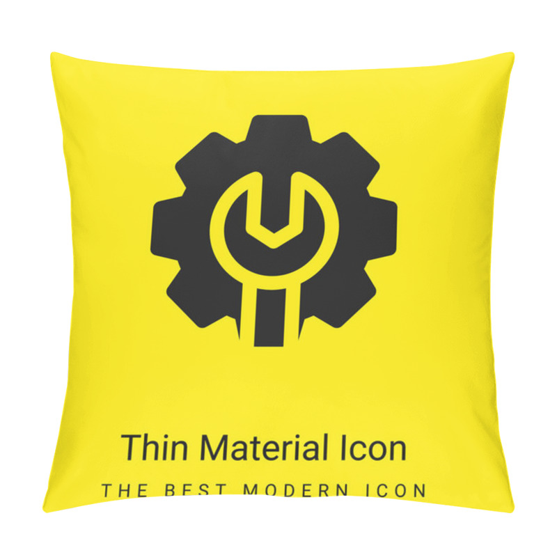 Personality  Admin Minimal Bright Yellow Material Icon Pillow Covers