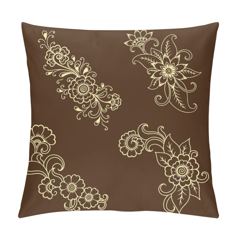 Personality  Henna Tattoo Flower Template In Indian Style. Ethnic Floral Paisley - Lotus. Mehndi Style. Ornamental Pattern In The Oriental Style. Pillow Covers