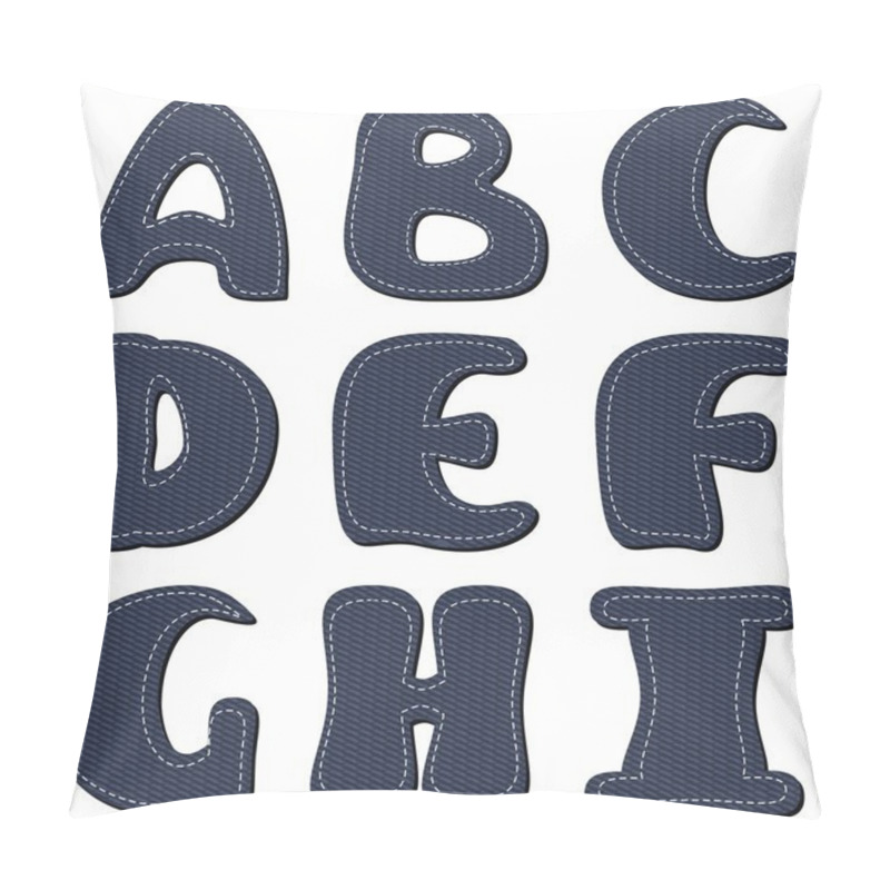 Personality  Denim Scrapbook Alphabet Part 1 Pillow Covers