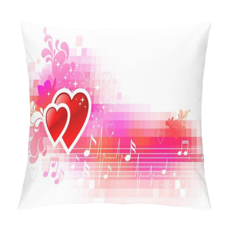 Personality  Valentines Background With Hearts Pillow Covers