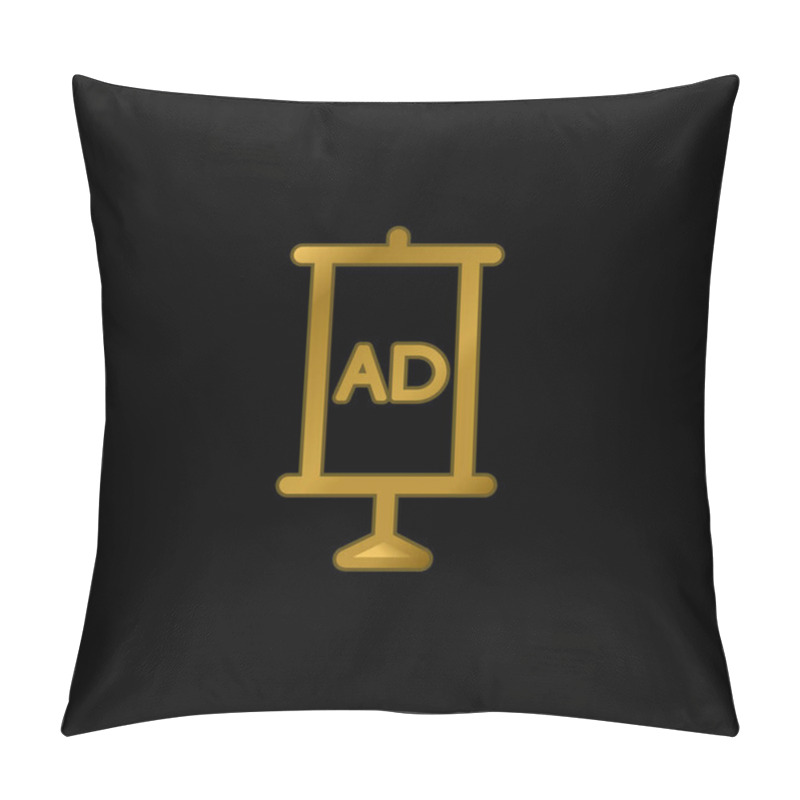 Personality  AD Board Gold Plated Metalic Icon Or Logo Vector Pillow Covers